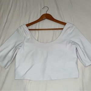 Cropped Scoop Neck Tee